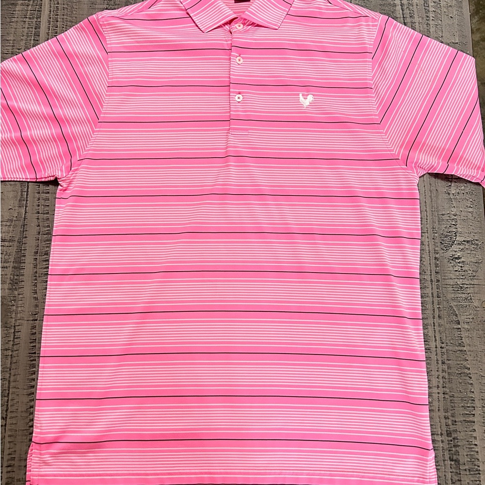 Fennec Pink Striped Men's Polo Shirt